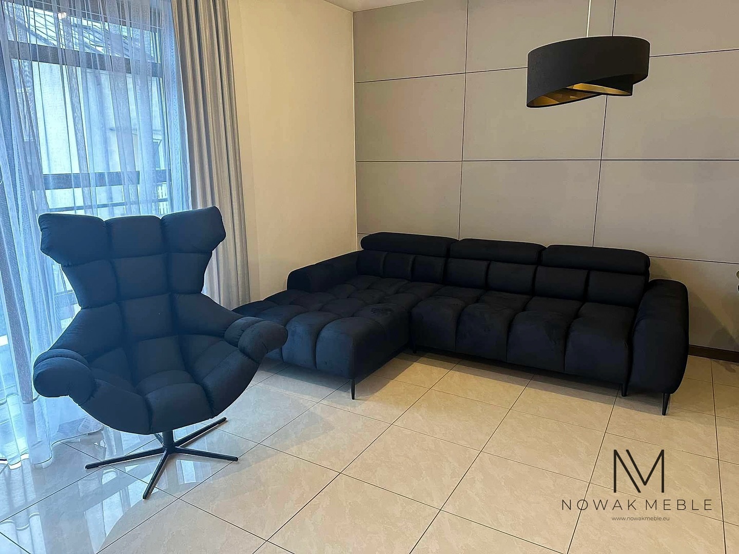 Fotel SENSI tkanina Solar 99 (wraz z narożnikiem PLAZMA L)